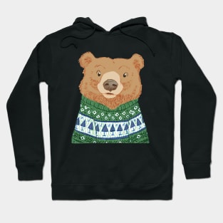 Bear in a Christmas Jumper Hoodie
